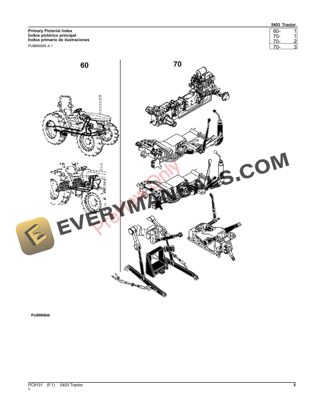 John Deere 5403 Tractor Parts Catalog PC9131 20JUN23-5