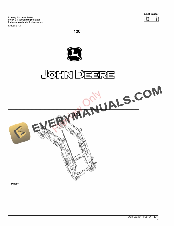 John Deere 540R Loader Parts Catalog PC6164 25APR23-4