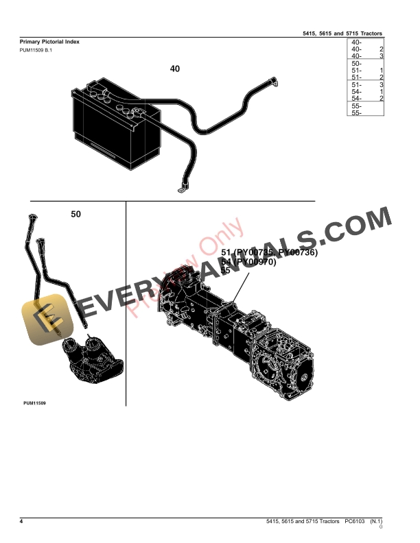 John Deere 5415, 5615, 5715 Tractor Parts Catalog PC6103 21SEP23-4