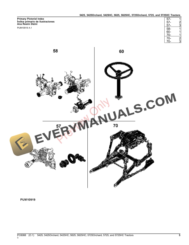 John Deere 5425, 5425H, 5425HC, 5625, 5625HC, 5725, 5725H and 5725HC Tractors Parts Catalog PC6088 20AUG23 6 John Deere 5425, 5425H, 5425HC, 5625, 5625HC, 5725, 5725H and 5725HC Tractors Parts Catalog PC6088 20AUG23-5