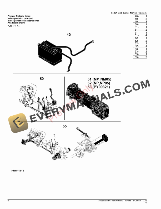 John Deere 5425 Narrow Tractor Parts Catalog PC6089 03MAR23 5 John Deere 5425 Narrow Tractor Parts Catalog PC6089 03MAR23-4