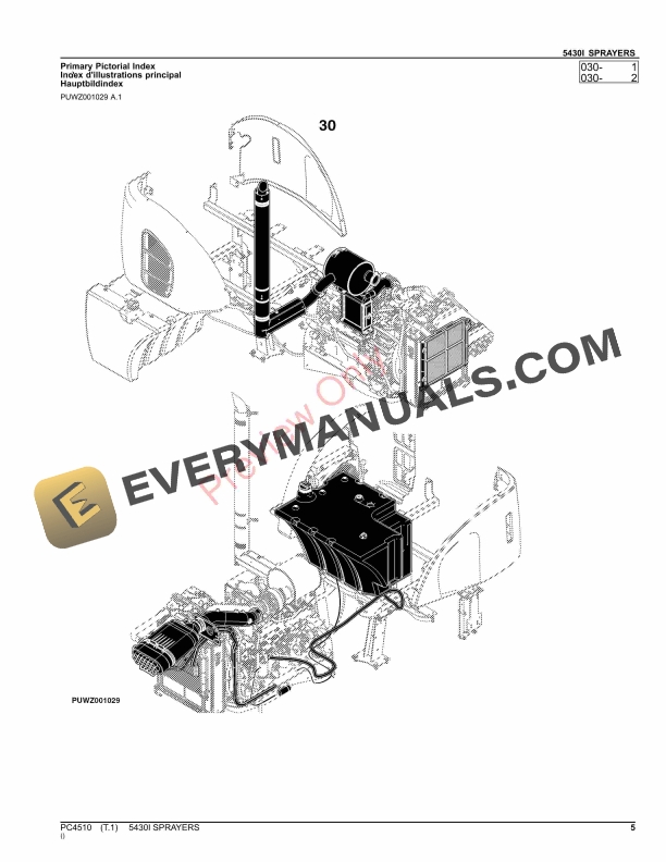 John Deere 5430I SPRAYERS Parts Catalog PC4510 26NOV23-5