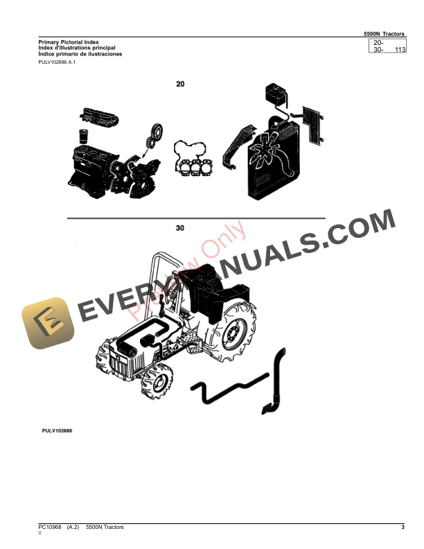 John Deere 5500N Tractors Parts Catalog PC10968 18SEP17 3
