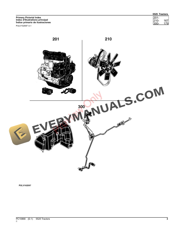 John Deere 5525 Tractors Parts Catalog PC10868 08SEP23 3