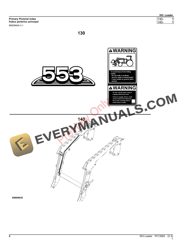 John Deere 553 Loader Parts Catalog PC13083 06JUL22 5 John Deere 553 Loader Parts Catalog PC13083 06JUL22-4