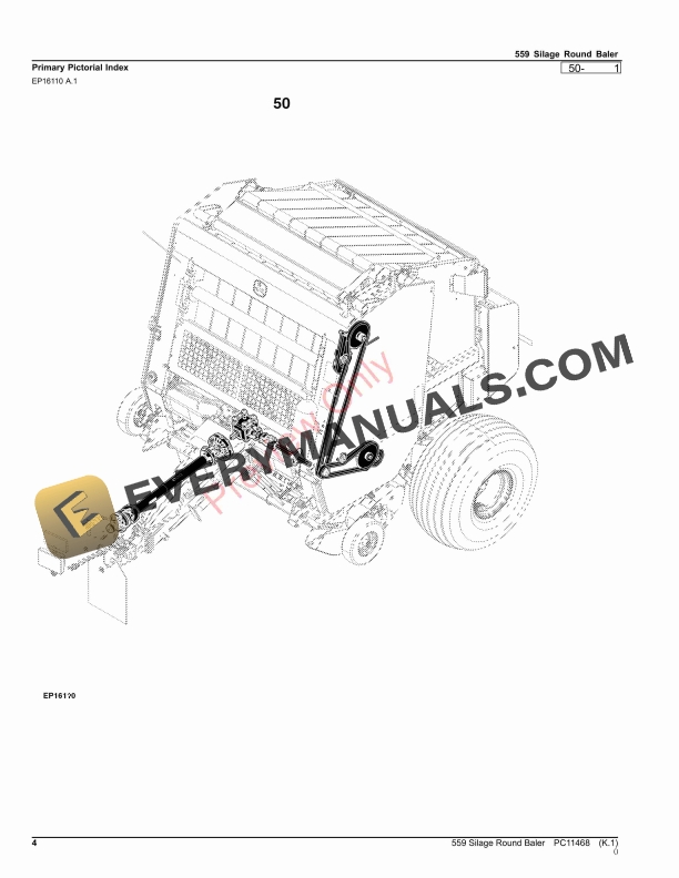 John Deere 559 Silage Round Baler Parts Catalog PC11468 30SEP23 4