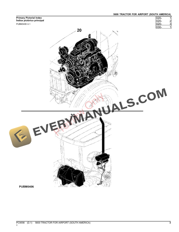 John Deere 5600 Tractor for Airport Parts Catalog PC9556 22AUG23-3