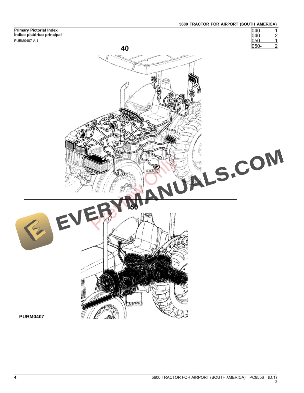John Deere 5600 Tractor for Airport Parts Catalog PC9556 22AUG23-4
