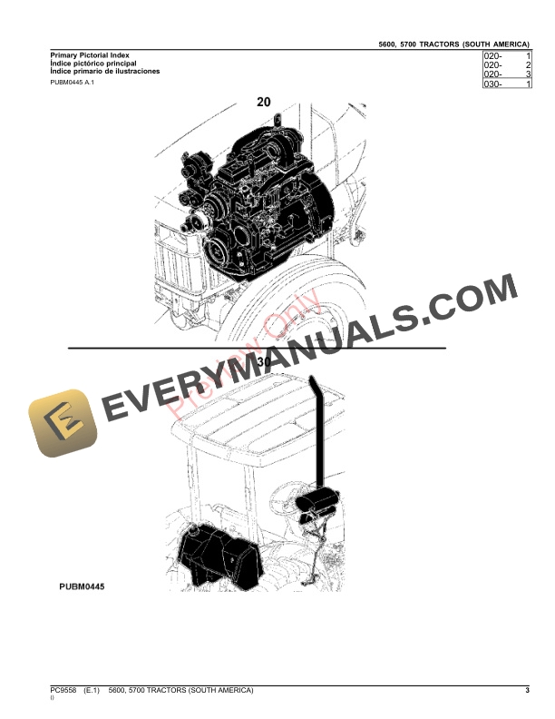 John Deere 5600 and 5700 Tractors Parts Catalog PC9558 22AUG23-3