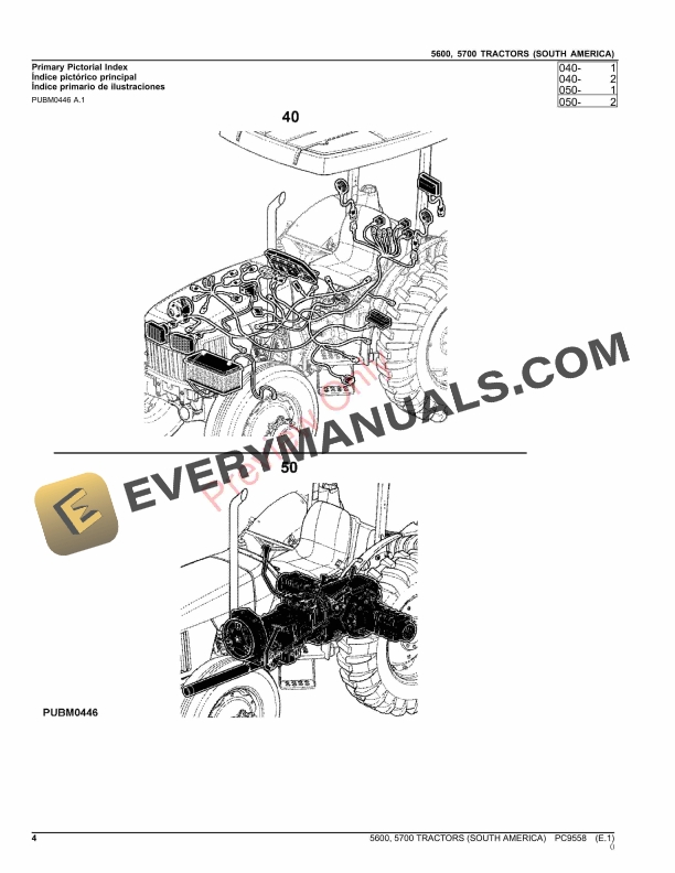 John Deere 5600 and 5700 Tractors Parts Catalog PC9558 22AUG23-4