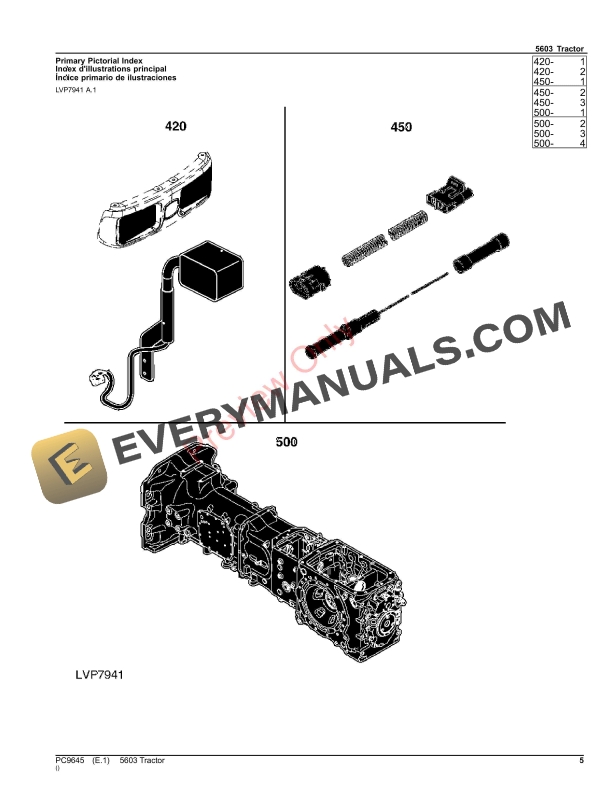 John Deere 5603 TRACTOR Parts Catalog PC9645 15OCT23 6 John Deere 5603 TRACTOR Parts Catalog PC9645 15OCT23-5