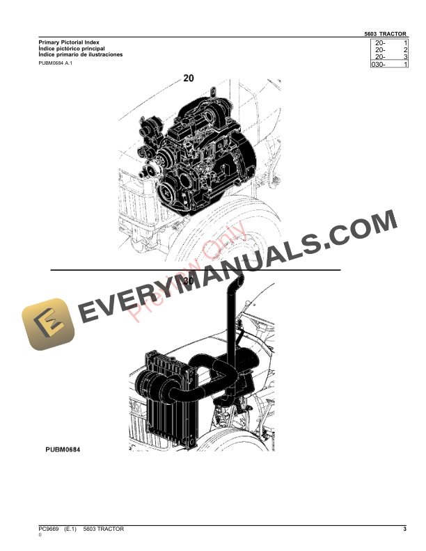 John Deere 5603 Tractor Parts Catalog PC9669 20AUG23-3