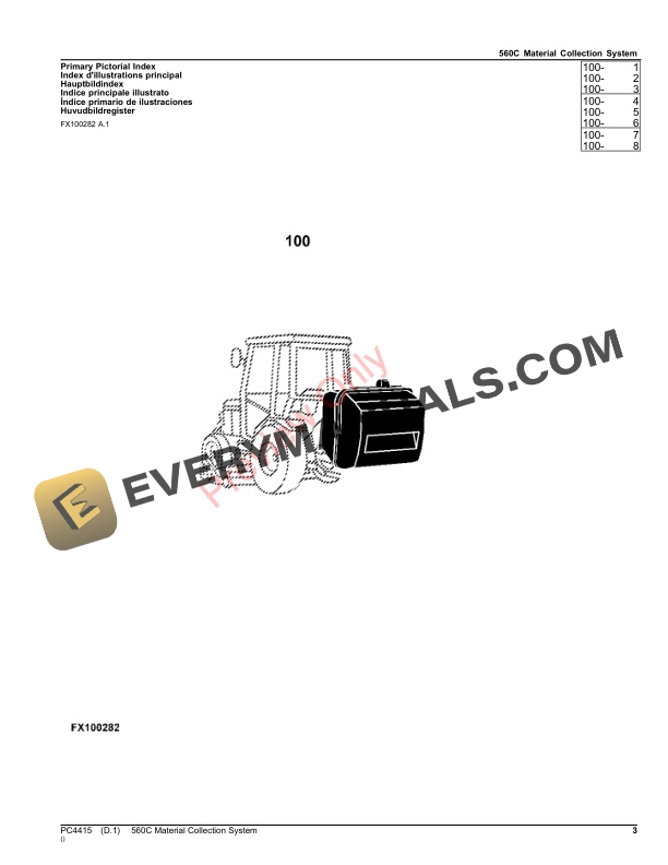 John Deere 560C MATERIAL COLLECTION SYSTEM (MCS) Parts Catalog PC4415 12AUG21-3