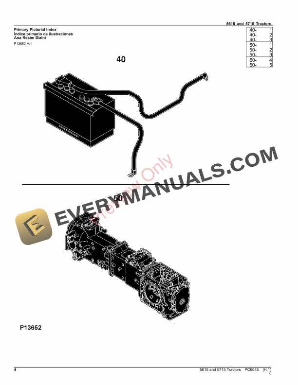 John Deere 5615 AND 5715 TRACTORS Parts Catalog PC6045 17OCT23-4