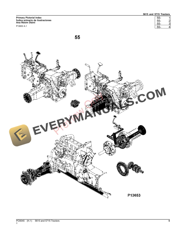 John Deere 5615 AND 5715 TRACTORS Parts Catalog PC6045 17OCT23-5
