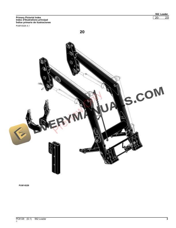 John Deere 562 Loader Parts Catalog PC6129 07NOV23-3