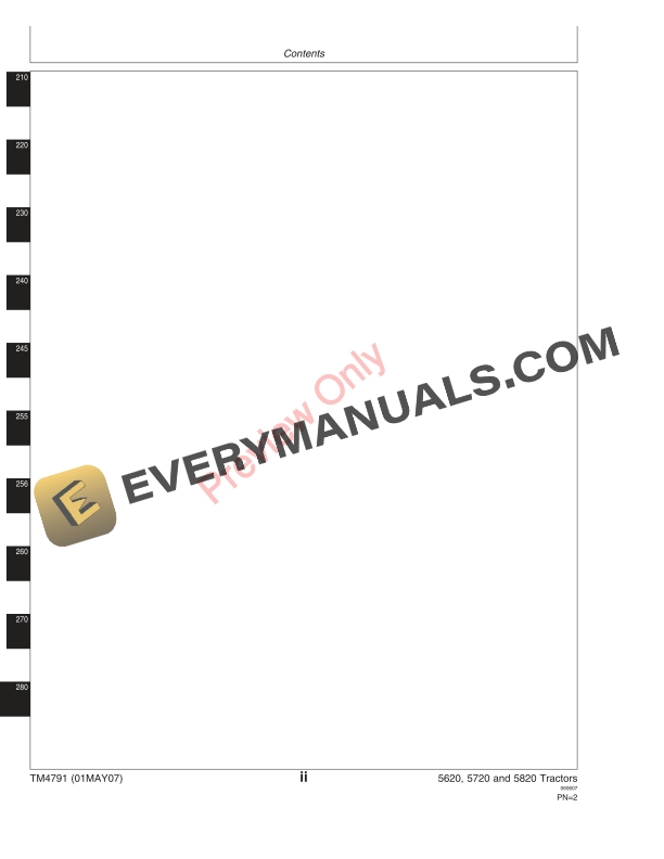 John Deere 5620 5720 5820 Tractor Technical Manual TM4791 01MAY07 4