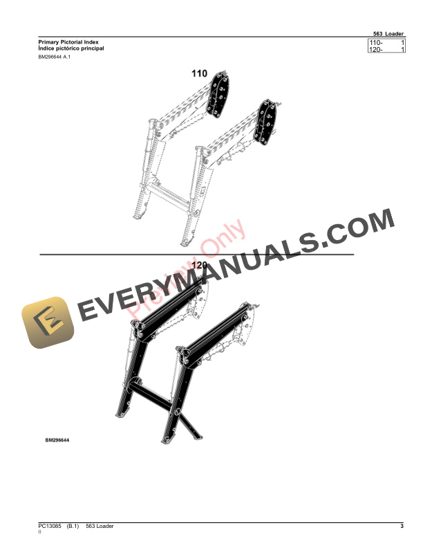 John Deere 563 Loader Parts Catalog PC13085 17OCT23-3