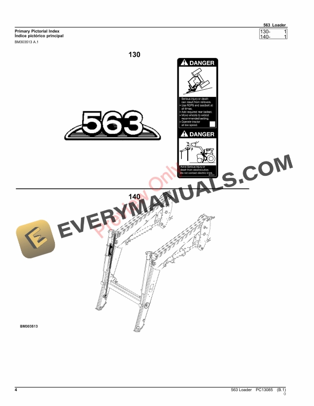 John Deere 563 Loader Parts Catalog PC13085 17OCT23-4