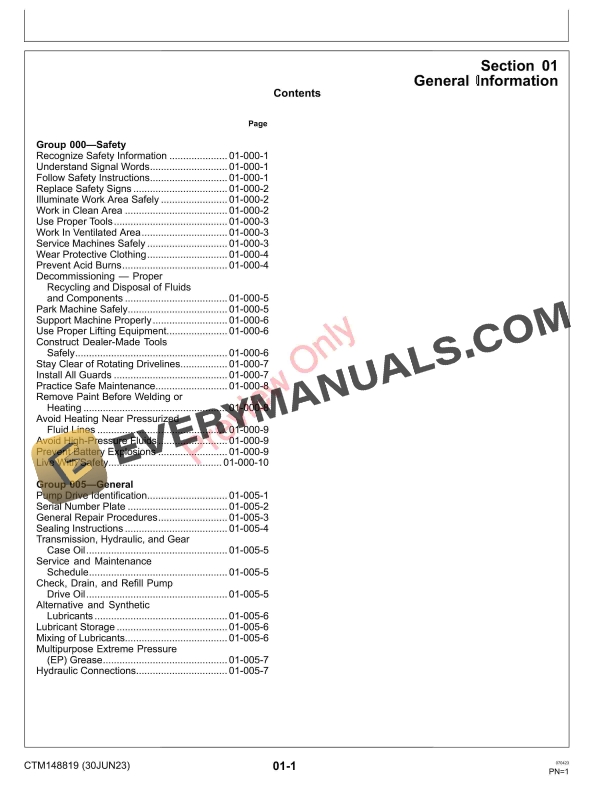 John Deere 5928RFG Pump Drive Component Technical Manual CTM148819 30JUN23 5