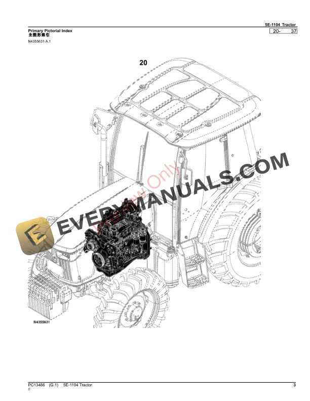 John Deere 5E-1104 Tractor Parts Catalog PC13486 24AUG23-3