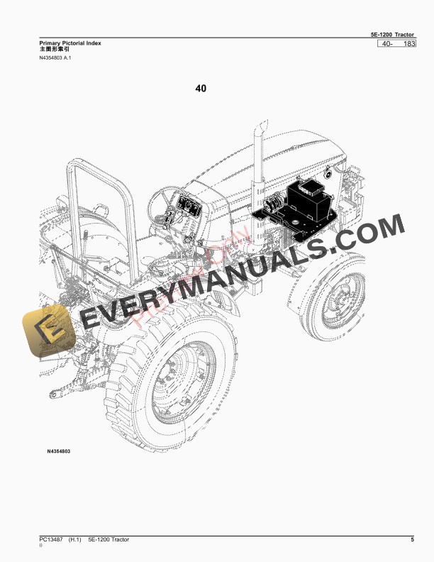 John Deere 5E-1200 Tractor Parts Catalog PC13487 24AUG23-5