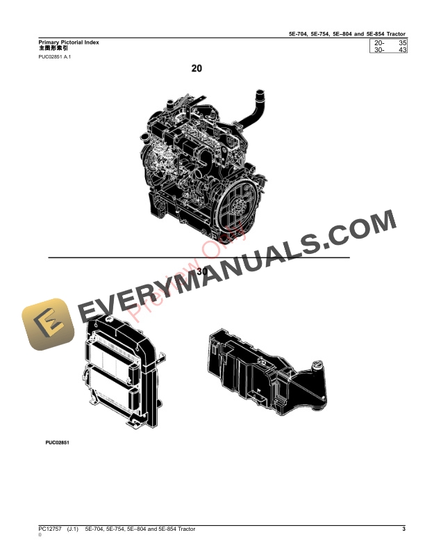John Deere 5E-704, 5E-754, 5E-804 and 5E-854 Tractor Parts Catalog PC12757 24OCT23 4 John Deere 5E-704, 5E-754, 5E-804 and 5E-854 Tractor Parts Catalog PC12757 24OCT23-3