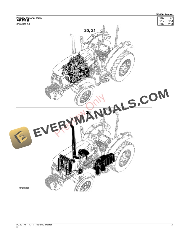 John Deere 5E-950 Tractor Parts Catalog PC12177 12OCT23-3