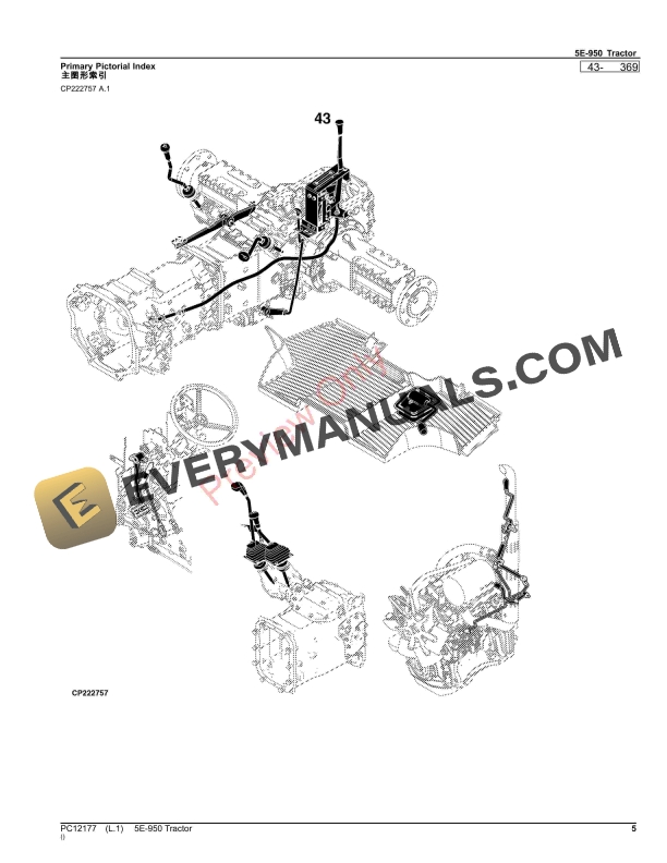 John Deere 5E-950 Tractor Parts Catalog PC12177 12OCT23-5