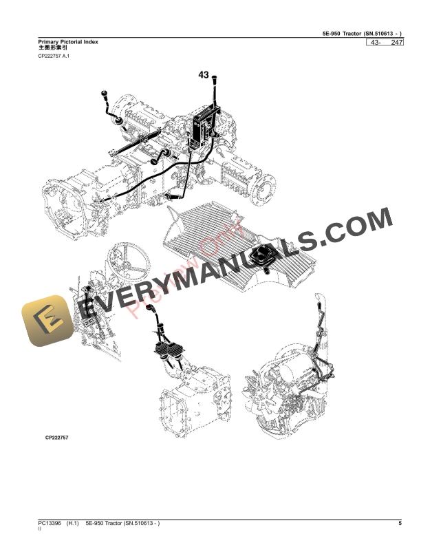 John Deere 5E-950 Tractor (SN.510613 – ) Parts Catalog PC13396 02NOV23-5