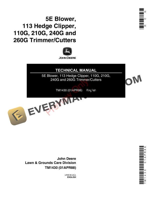 John Deere 5E2BV Blower