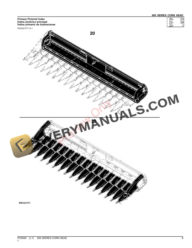 John Deere 600 SERIES CORN HEAD Parts Catalog PC8500 30SEP23-3