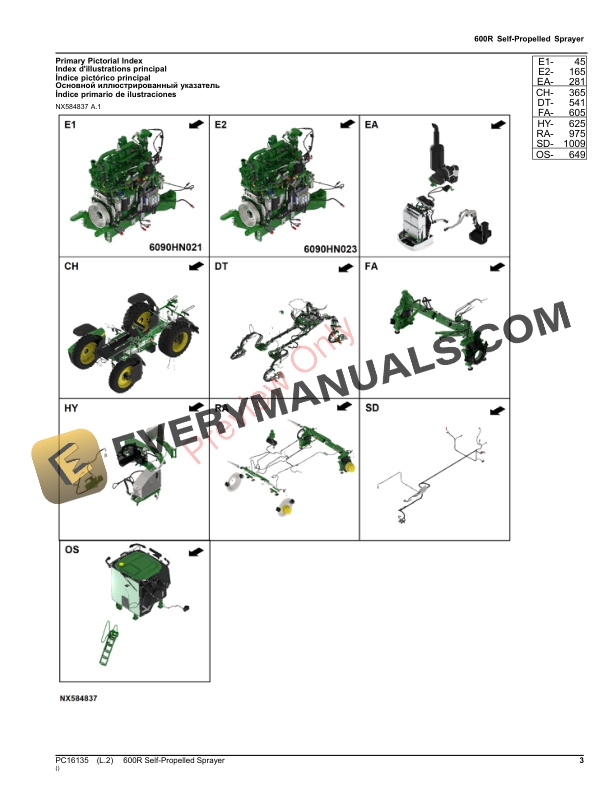 John Deere 600R Self-Propelled Sprayer Parts Catalog PC16135 19NOV23-3