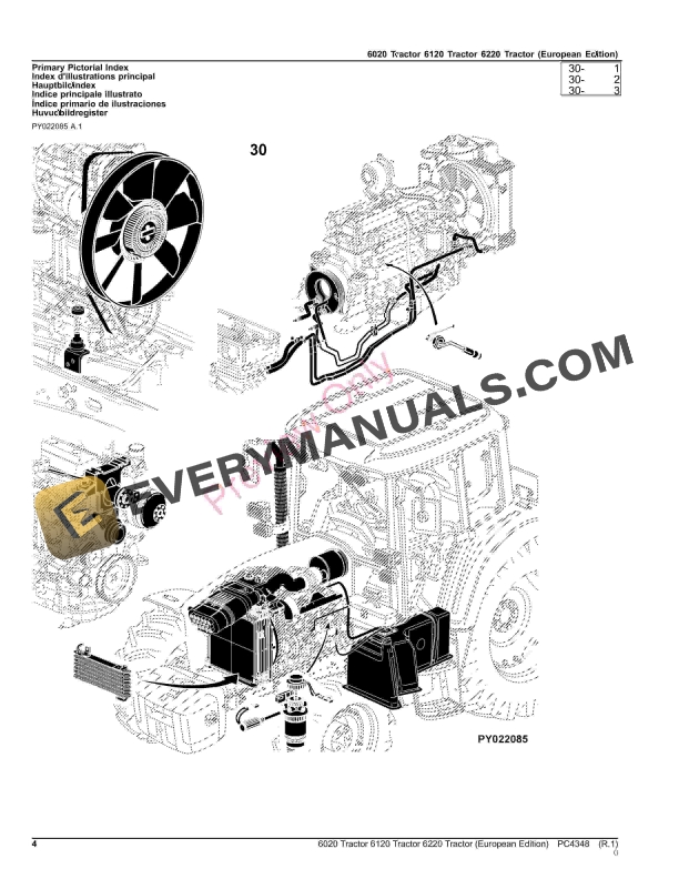 John Deere 6020, 6120, 6220 Tractors Parts Catalog PC4348 08AUG23-4