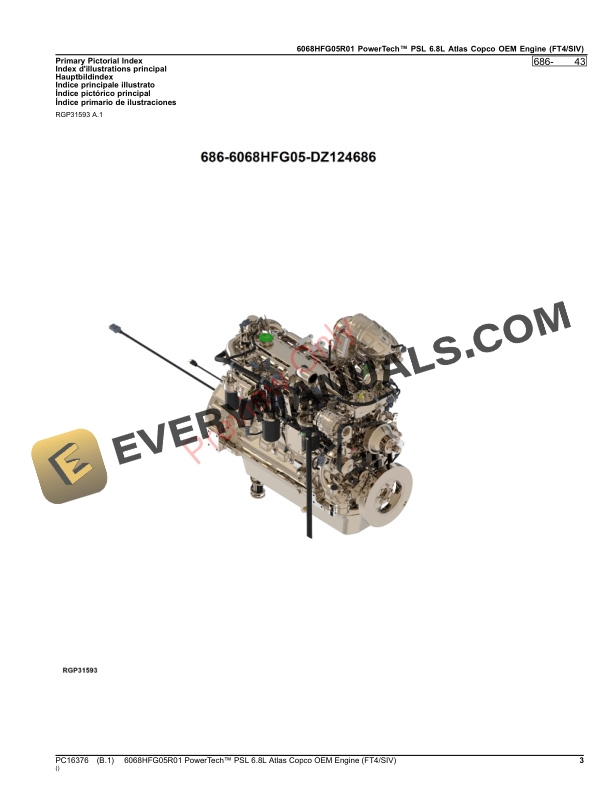 John Deere 6068HFG05R01 PowerTech PSL 6.8L Atlas Copco OEM Engine (FT4SIV) Parts Catalog PC16376 06OCT23 4 John Deere 6068HFG05R01 PowerTech PSL 6.8L Atlas Copco OEM Engine (FT4SIV) Parts Catalog PC16376 06OCT23-3