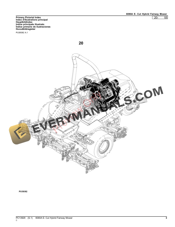 John Deere 6080A E- Cut Hybrid Fairway Mower Parts Catalog PC13929 12NOV23-3