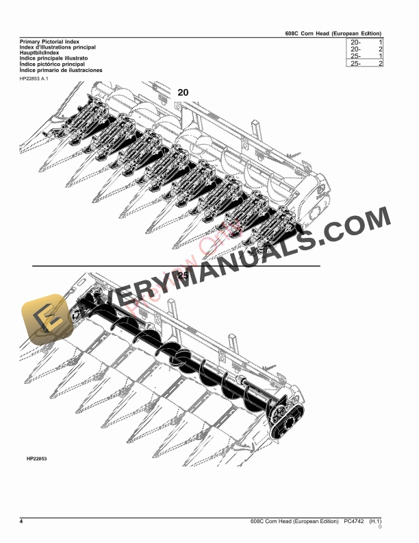 John Deere 608C Corn Head Parts Catalog PC4742 09NOV23 5 John Deere 608C Corn Head Parts Catalog PC4742 09NOV23-4