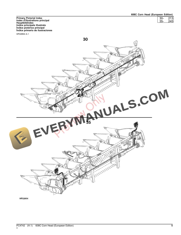 John Deere 608C Corn Head Parts Catalog PC4742 09NOV23 6 John Deere 608C Corn Head Parts Catalog PC4742 09NOV23-5