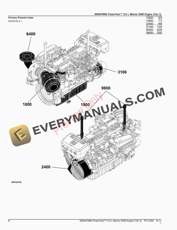 John Deere 6090AFM85 PowerTech 9.0 L Marine OEM Engine (Tier 3) Parts Catalog PC12358 03SEP23 5 John Deere 6090AFM85 PowerTech 9.0 L Marine OEM Engine (Tier 3) Parts Catalog PC12358 03SEP23-4