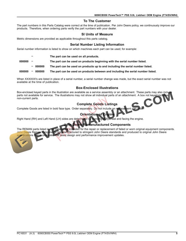 John Deere 6090CB550 PowerTech PSS 9.0L Liebherr OEM Engine (FT4SVNR4) Parts Catalog PC16531 21NOV23 6 John Deere 6090CB550 PowerTech PSS 9.0L Liebherr OEM Engine (FT4SVNR4) Parts Catalog PC16531 21NOV23-5