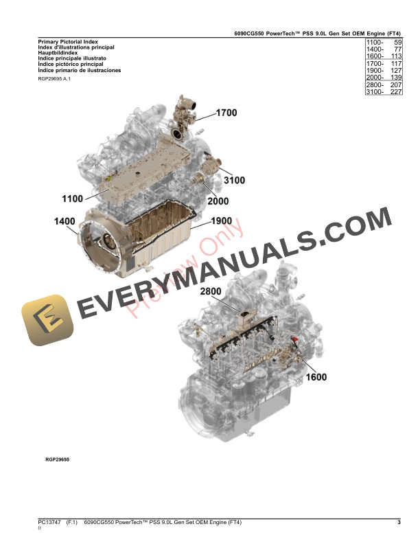 John Deere 6090CG550 PowerTech PSS 9.0L Gen Set OEM Engine (FT4) Parts Catalog PC13747 24AUG23-3