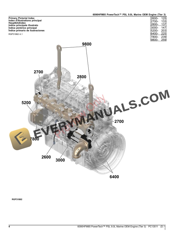 John Deere 6090HFM85 PowerTech PSL 9.0L Marine OEM Engine (Tier 3) Parts Catalog PC13511 17SEP23-4