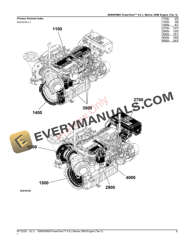 John Deere 6090SFM85 PowerTech 9.0 L Marine OEM Engine (Tier 3) Parts Catalog PC12323 08SEP23-3