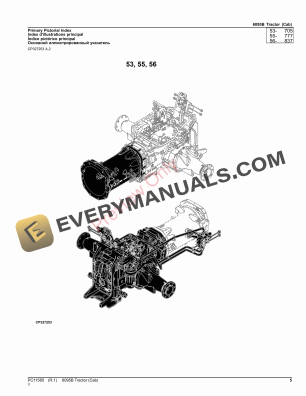John Deere 6095B Tractor Cab Parts Catalog PC11585 26NOV23 5
