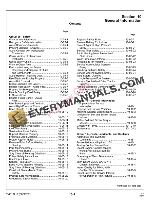 John Deere 6100E 6110E 6115E 6125E 6130E 6105EH and 6120EHTier 0—Tier 3Stage IIIATractors Technical Manual TM610719 30SEP21 5