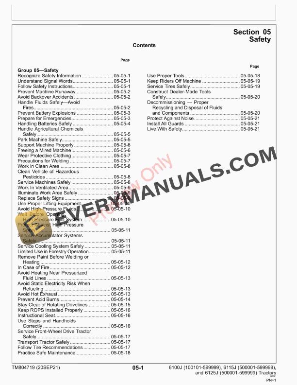 John Deere 6100J (100101-599999), 6115J (500001 Repair Technical Manual TM804719 20SEP21 7 John Deere 6100J 100101 599999 6115J 500001 Repair Technical Manual TM804719 20SEP21 5