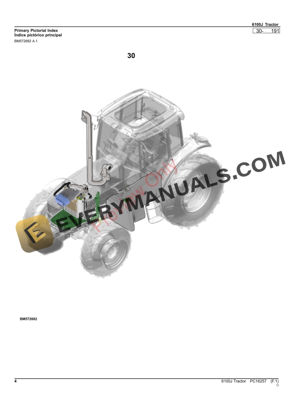 John Deere 6100J Tractor Parts Catalog PC16257 20JUL23-4