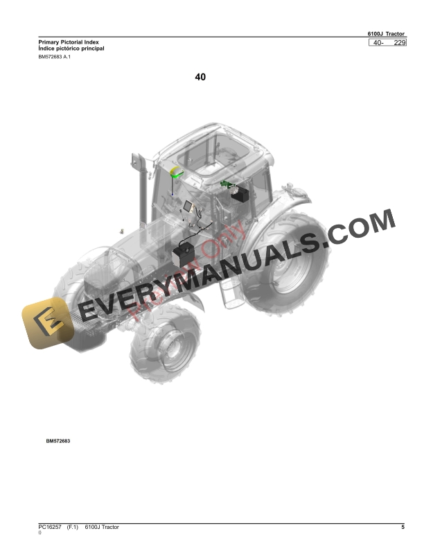 John Deere 6100J Tractor Parts Catalog PC16257 20JUL23-5