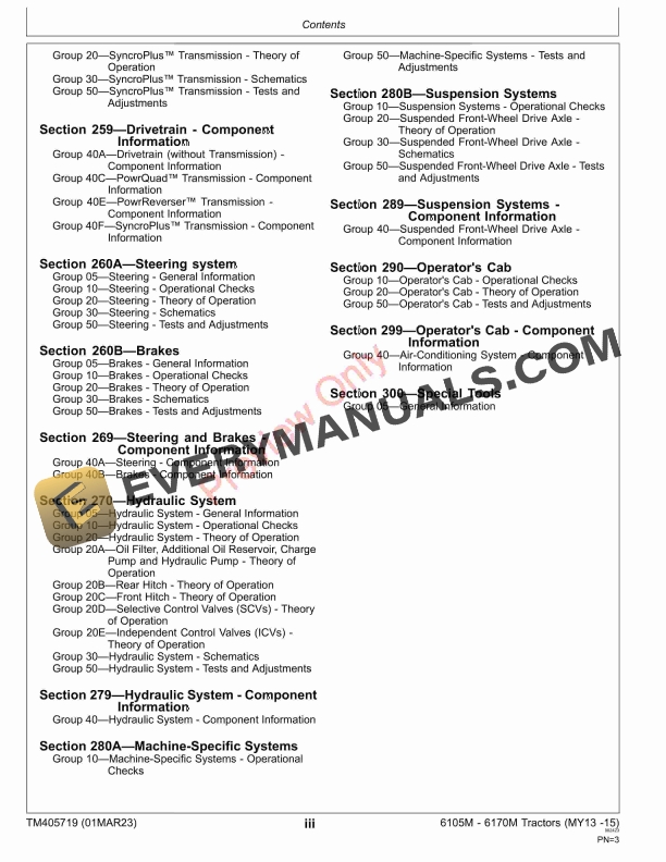 John Deere 6105M 6115M 6125M 6130M 6140M 6150M 6170M MY2013 Diagnostic Technical Manual TM405719 01MAR23 5