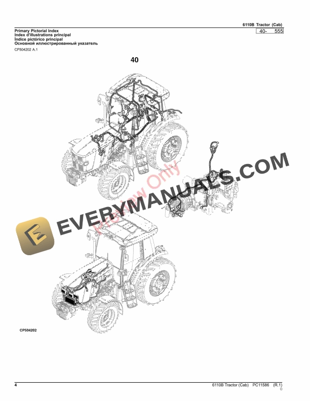 John Deere 6110B Tractor Cab Parts Catalog PC11586 02JUN23 4